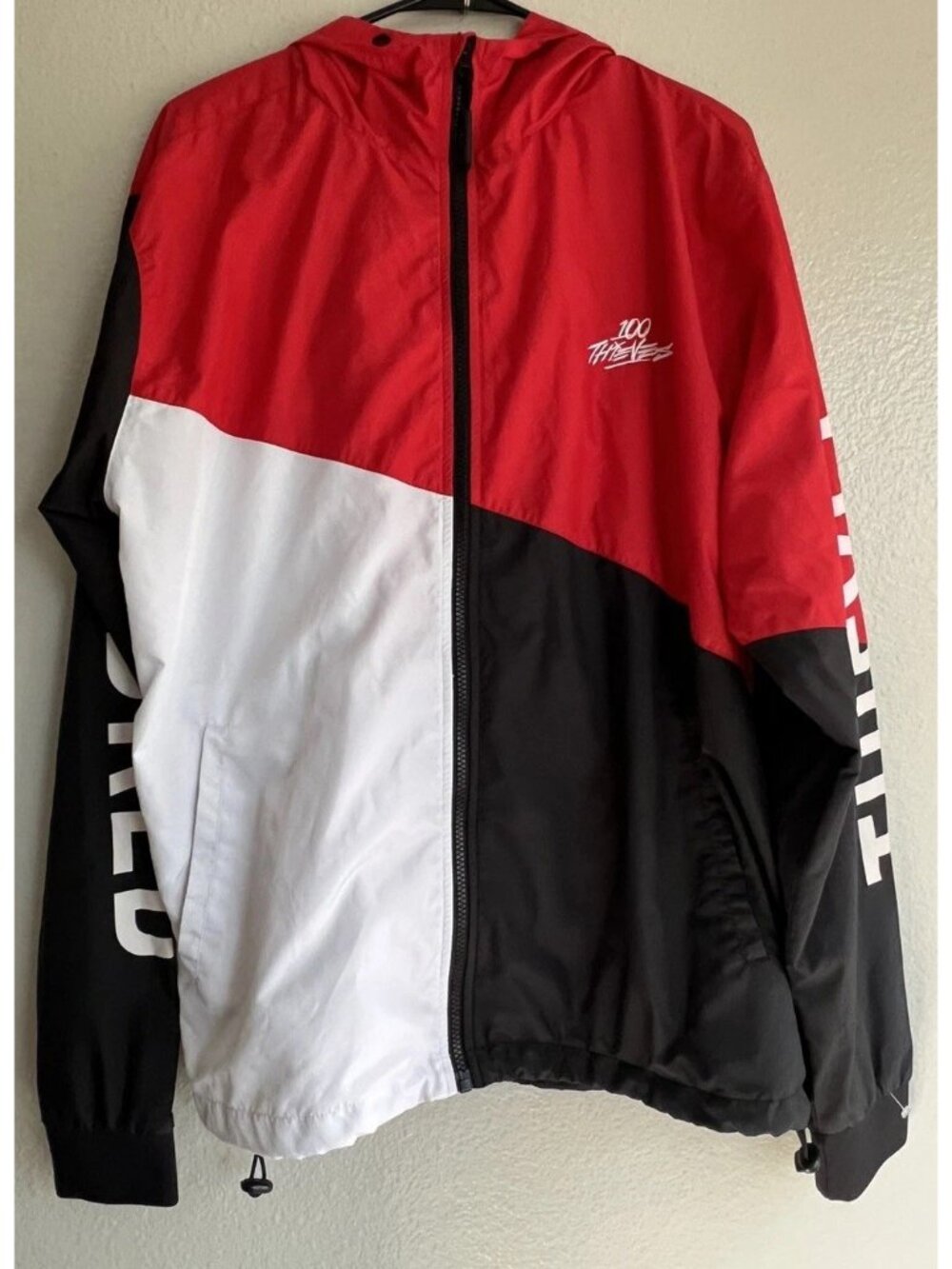 100 Thieves Tri-color Zip Windbreaker Men’s Sz Large Zip Jacket